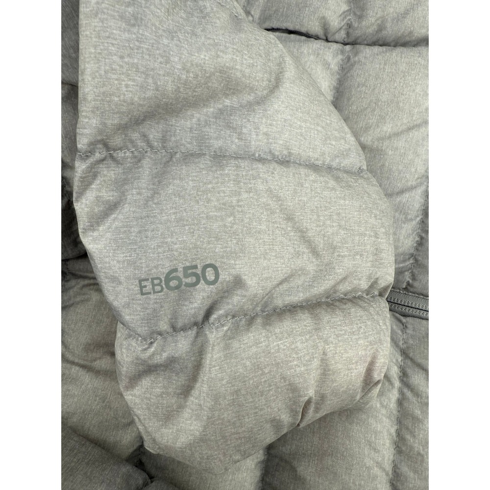 Eddie Bauer EB650 Down Puffer Jacket Women's PM Petite Medium Silver Lightweight - Picture 8 of 8